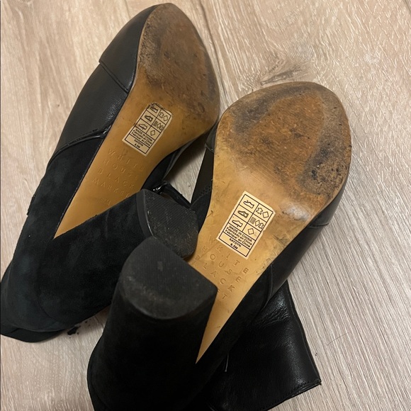 White House Black Market Sleek Black Ankle Booties - Picture 6 of 6